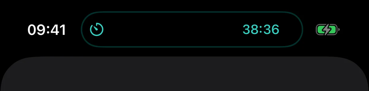 8hrs timer counting in the iPhone Dynamic Island