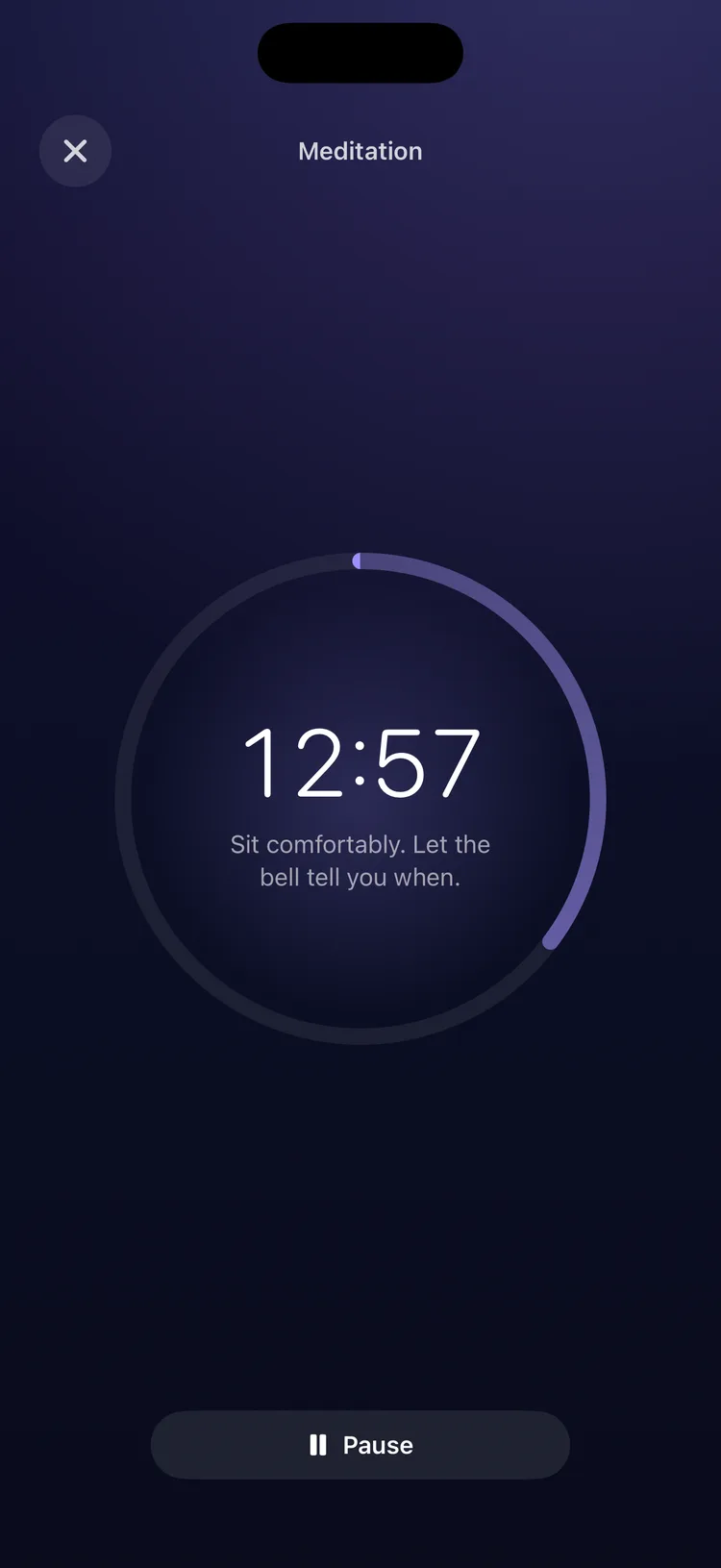 A 20-minute meditation with 12:57 left