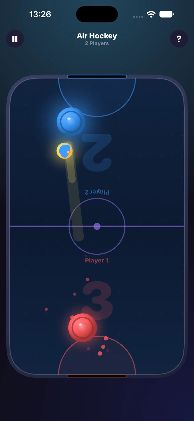 Nofi Air Hockey with blue and pink goals for two players
