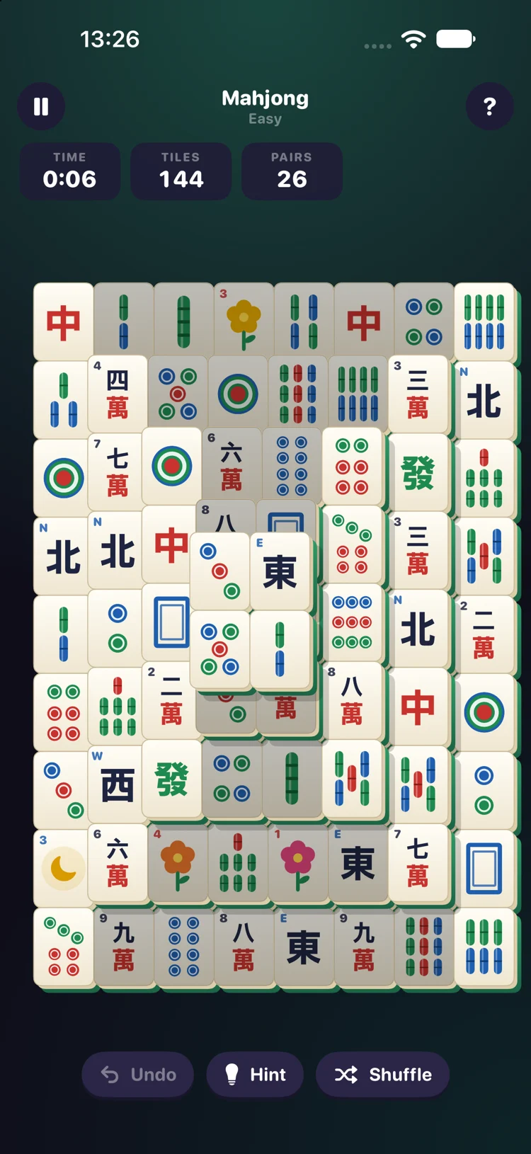 Nofi Mahjong game with a board of illustrated tiles